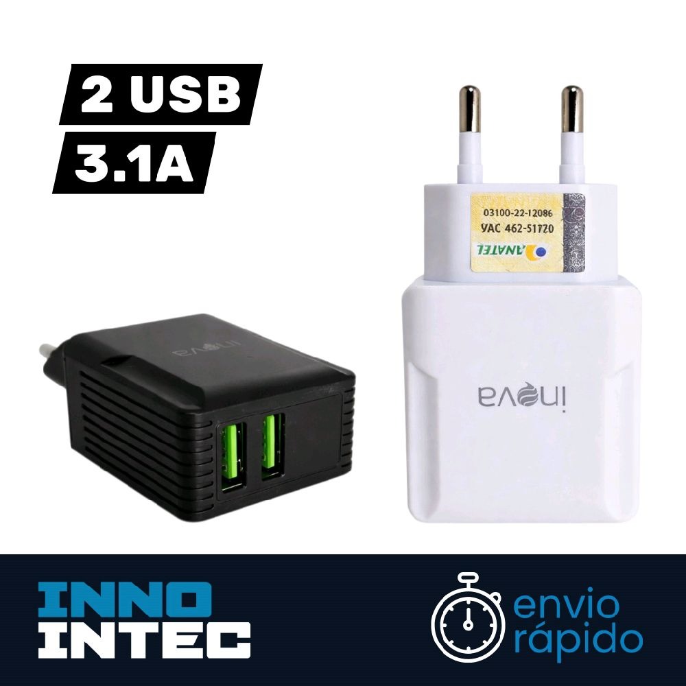 Carregador Inova 3.1A Duplo USB
